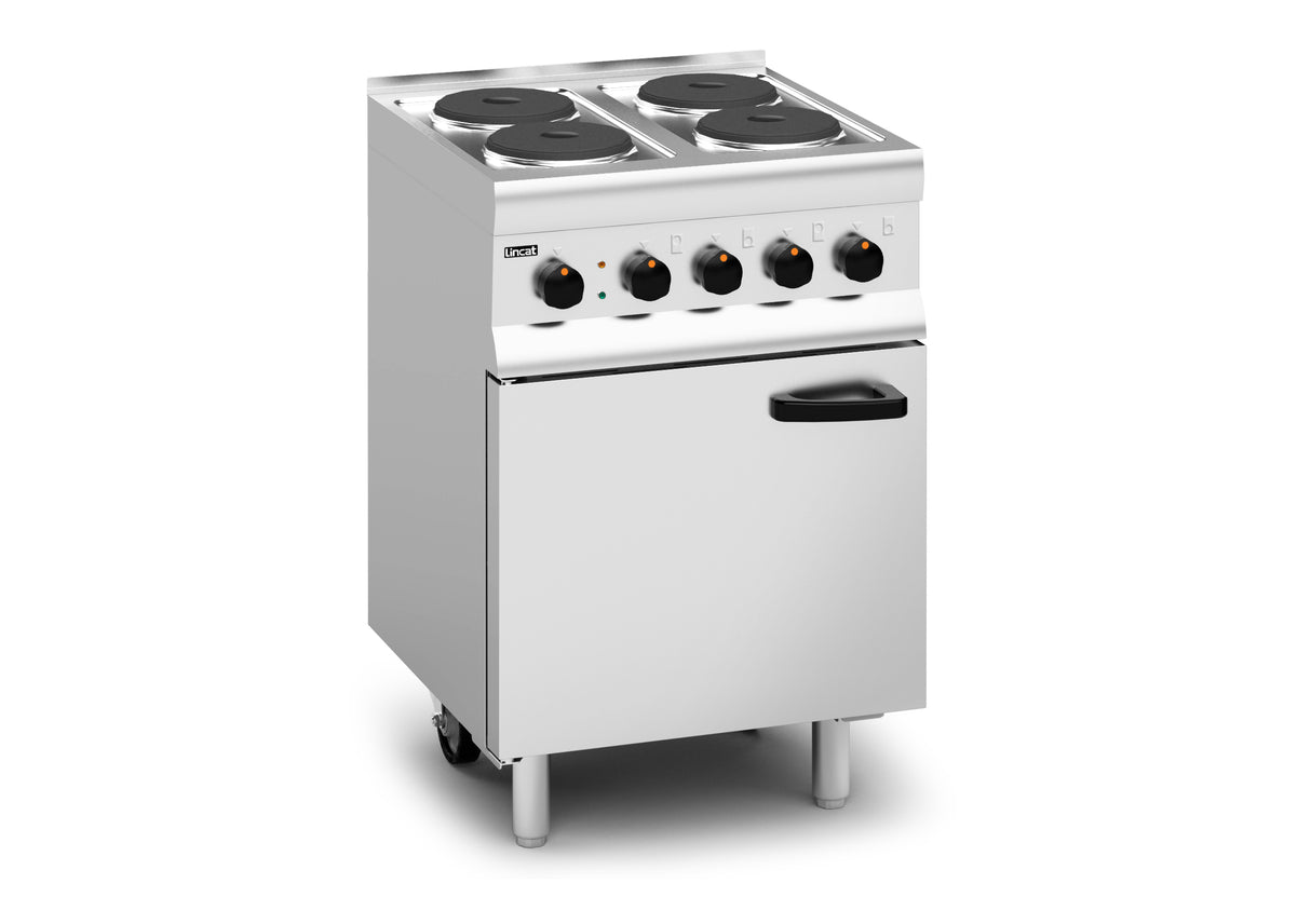 ESLR6C - Lincat Silverlink 600 Electric Free-standing Oven Range - Castors at Rear - 4 Plates - W 600mm