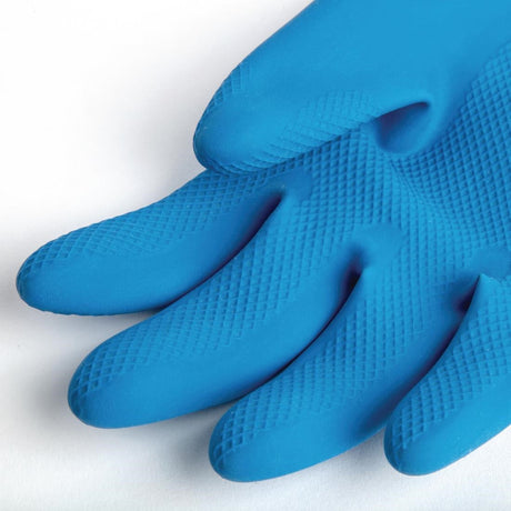 MAPA Alto 405 Liquid-Proof Heavy-Duty Janitorial Gloves Blue and Yellow JD Catering Equipment Solutions Ltd