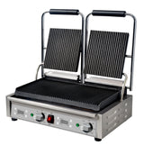 MEP-L-DATRR Mercury double countertop ribbed grill with digital timer - JD Catering Equipments Ltd