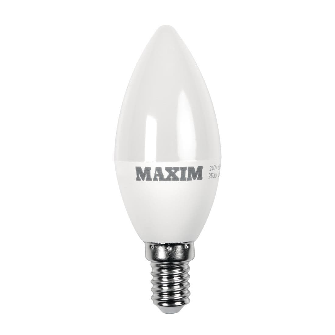 Maxim LED Candle Bayonet Cap Warm White 6W (Pack of 10) JD Catering Equipment Solutions Ltd