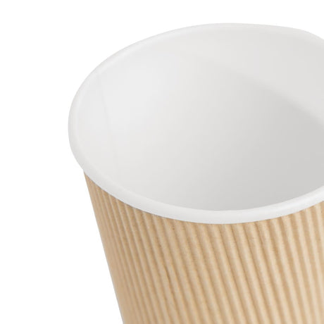 (Pack of 500) Fiesta Disposable Coffee Cups Ripple Wall Kraft 340ml / 12oz GP444 JD Catering Equipment Solutions Ltd