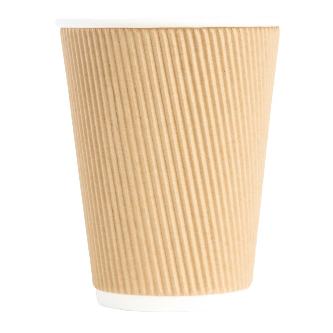 (Pack of 500) Fiesta Disposable Coffee Cups Ripple Wall Kraft 340ml / 12oz GP444 JD Catering Equipment Solutions Ltd