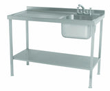 Parry Sink Unit Single Bowl LH Drainer SINK1060L - JD Catering Equipment Solutions Ltd