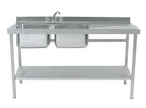 Parry Sink Unit Double Bowl RH Drainer SINK1570DBR - JD Catering Equipment Solutions Ltd
