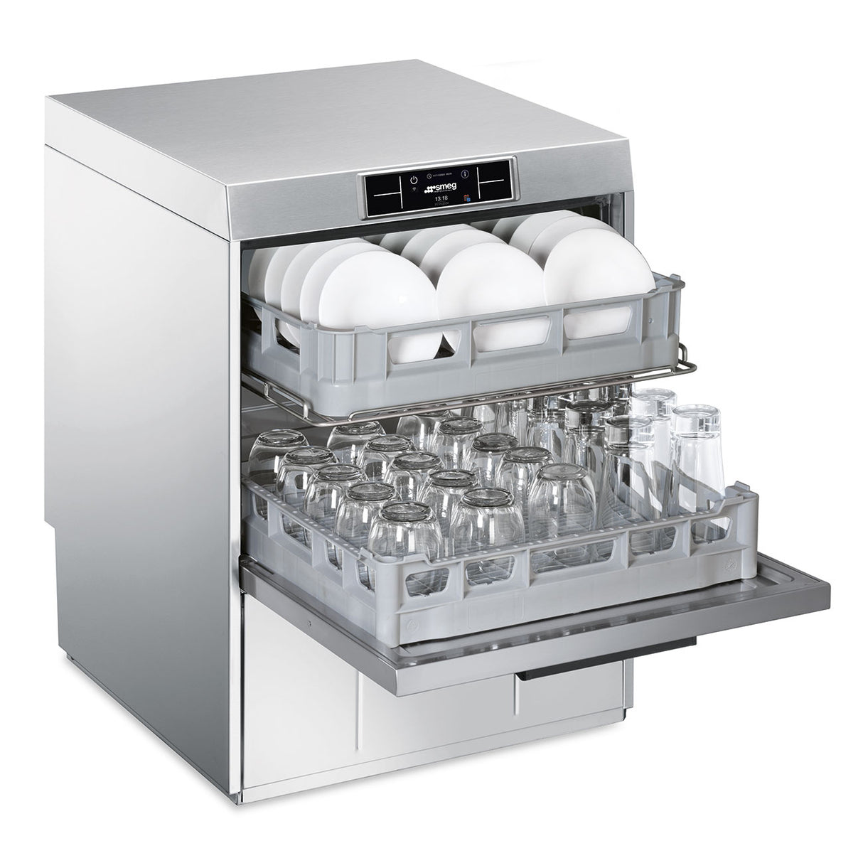Smeg Professional Pura SPD522S 500mm Double basket Dishwasher with Softener 10 customizable programs 500x500 8.4kW 15A 3ph