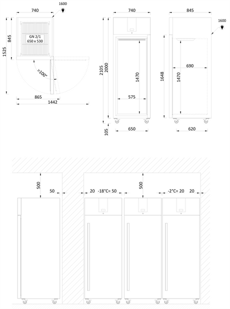 Smeg Professional Refrigeration Upright Single Door Fridge SPR07PDXR A Rated