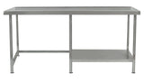 Parry SS Tables with Half Under Shelf (Right Hand Side) S/S TABLE HALF UNDERSHELF 1200X700X900 - JD Catering Equipment Solutions Ltd