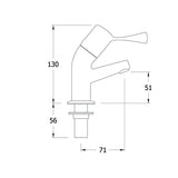 AquaTechnix 1/2-inch Basin Taps with 3-inch Lever (pair) H: 130mm TX-500BL