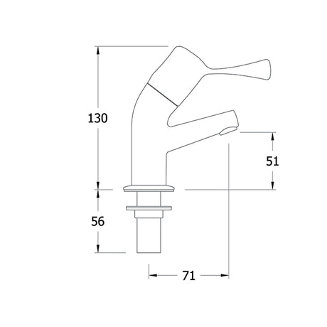 AquaTechnix 1/2-inch Basin Taps with 3-inch Lever (pair) H: 130mm TX-500BL