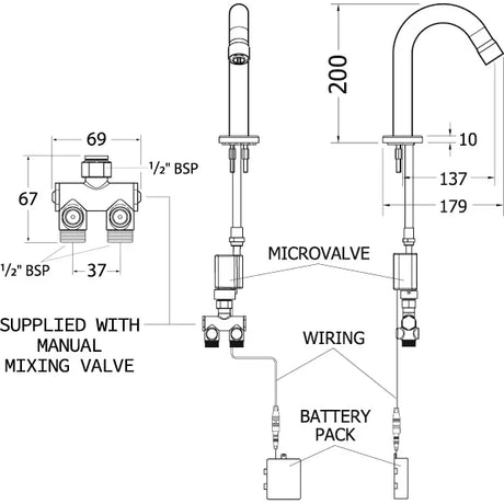 Mechline AquaTechnix TX-i-200-MMX Sensor Tap + manual mixer