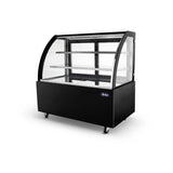 Atosa - WDG126D 1200mm wide, refrigerated curved fronted showcase with sliding door access. - JD Catering Equipments Ltd
