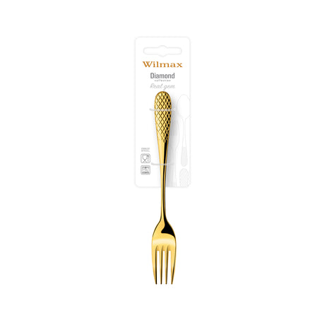 Wilmax Gold Dinner/Table Fork 2 pcs on Blister Pack 20cm – Pack of 2 by Wilmax – image 2