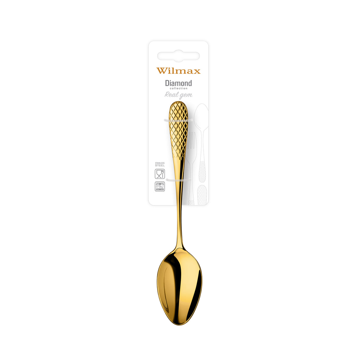 Wilmax Gold Dinner/Table Spoon 2 pcs on Blister Pack 21cm – Pack of 2 by Wilmax – image 2