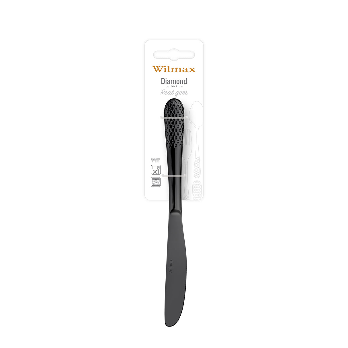 Wilmax Black Dinner/Table Knife on Blister Pack 22cm by Wilmax – image 2