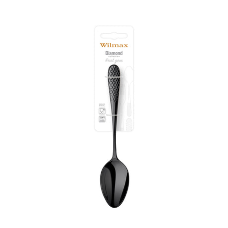 Wilmax Black Dinner/Table Spoon 2 pcs on Blister Pack 21cm – Pack of 2 by Wilmax – image 2
