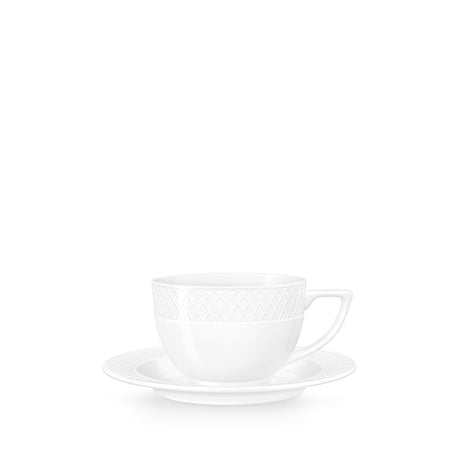 Wilmax Tea Cup & Saucer 240ml – Pack of 6 by Wilmax – professional porcelain tableware for hospitality