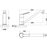 CaterTap WR-922020 ½-inch Monobloc Sink Mixer with Lever Control and Long Neck Swivel spout
