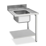 Smeg Professional Dishwash Tabling - Right Side 700mm Entry Table With Sink, 100mm Splashback And Lower Shelf - JD Catering Equipments Ltd
