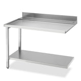 Smeg Professional Dishwash Tabling - Left Side 1200mm Exit Table With 100mm Splashback And Lower Shelf - JD Catering Equipments Ltd