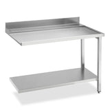 Smeg Professional Dishwash Tabling - Right Side 1200mm Exit Table With 100mm Splashback And Lower Shelf - JD Catering Equipments Ltd
