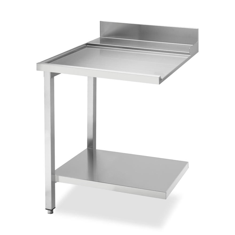 Smeg Professional Dishwash Tabling - Left Side 700mm Entry Table With 100mm Splashback And Lower Shelf