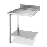 Smeg Professional Dishwash Tabling - Left Side 700mm Entry Table With 100mm Splashback And Lower Shelf - JD Catering Equipments Ltd