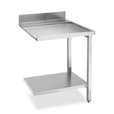 Smeg Professional Dishwash Tabling - Right Side 700mm Entry Table With 100mm Splashback And Lower Shelf - JD Catering Equipments Ltd