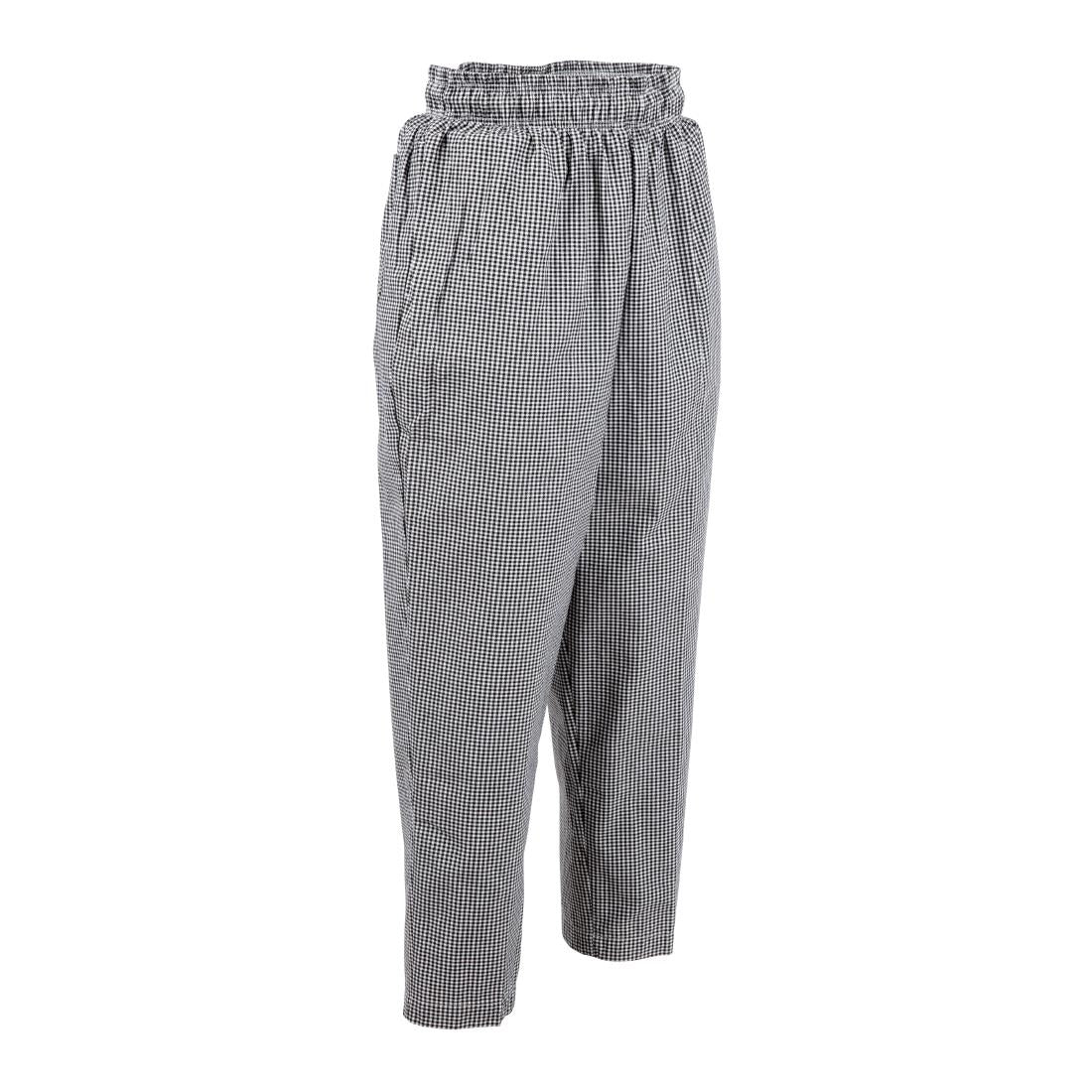 Chef Works Essential Baggy Pants Small Black Check XS | A026-XS