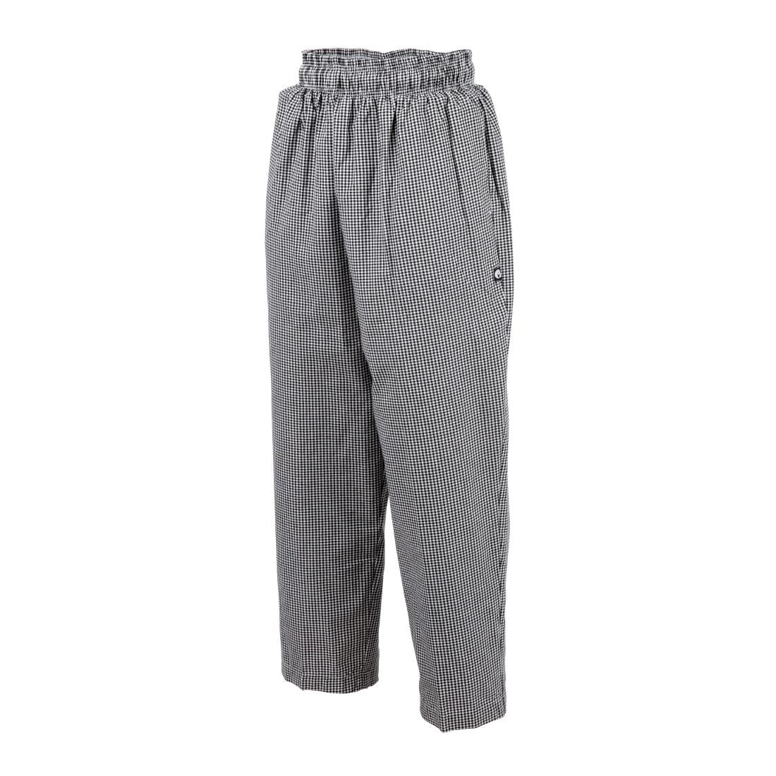 Chef Works Essential Baggy Pants Small Black Check L | A026-L