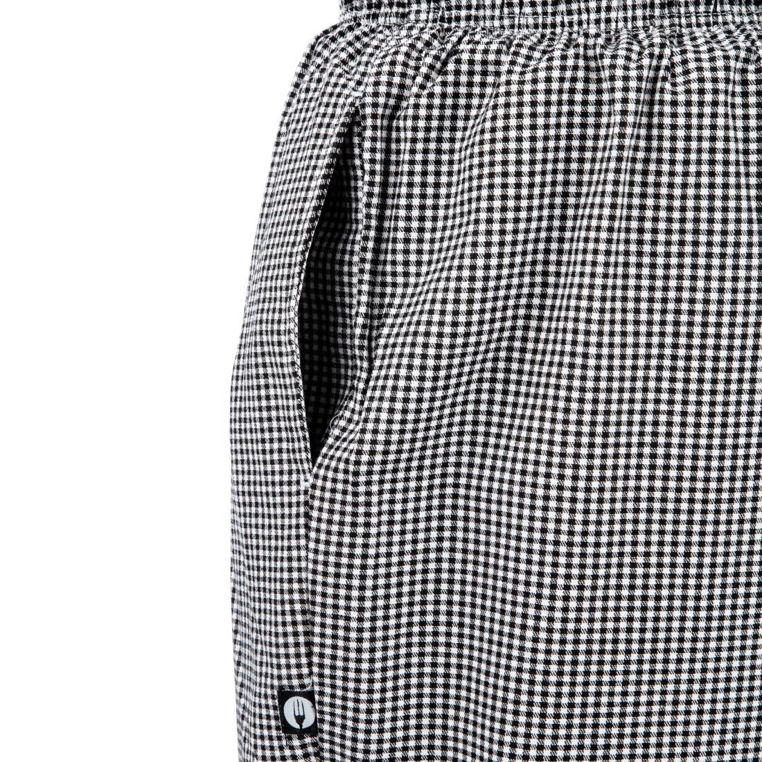 Chef Works Essential Baggy Pants Small Black Check M | A026-M