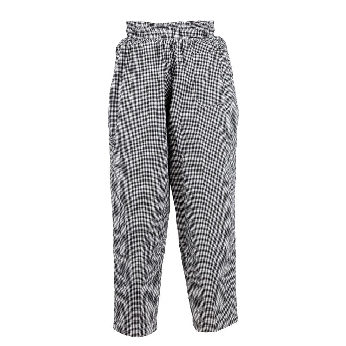 Chef Works Essential Baggy Pants Small Black Check M | A026-M