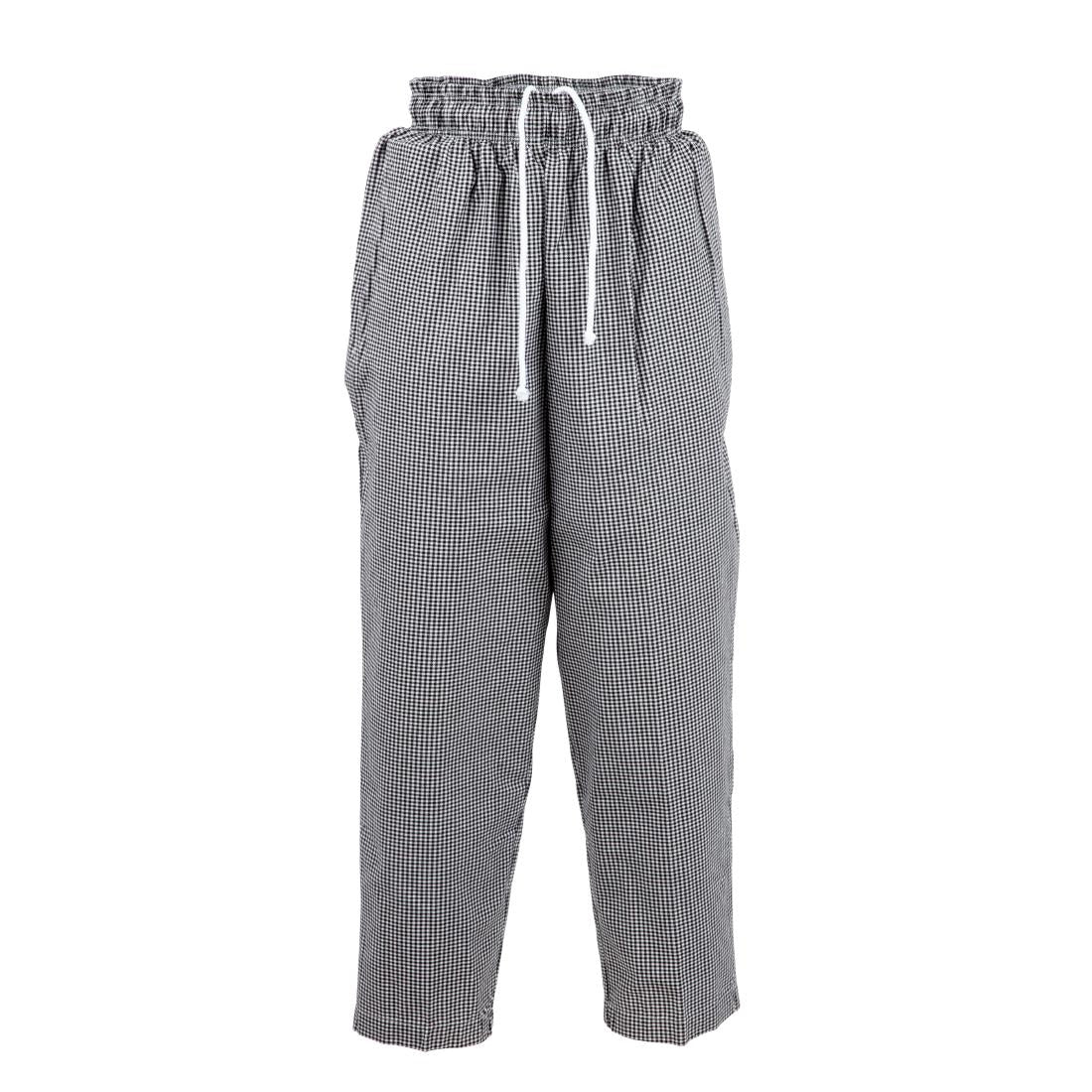 Chef Works Essential Baggy Pants Small Black Check L | A026-L