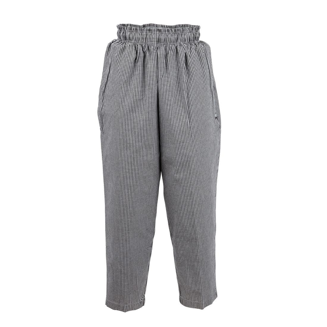 A026 Chef Works Essential Baggy Pants Small Black Check