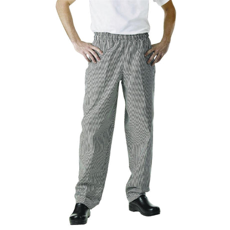 Chef Works Essential Baggy Pants Small Black Check M | A026-M