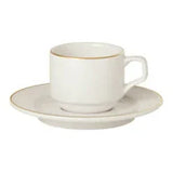Pack Size 6 - Porland Academy Academy Event Gold Band Espresso Saucer 12cm - A123212GB - JD Catering Equipments Ltd