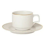 Pack Size 6 - Porland Academy Academy Event Gold Band Saucer 15cm/6" - A133215GB - JD Catering Equipments Ltd