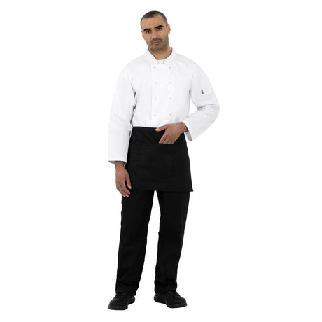SA846 Whites Vegas Chefs Jacket Long Sleeve White Polycotton - Size M - A134-M (Pack 5)