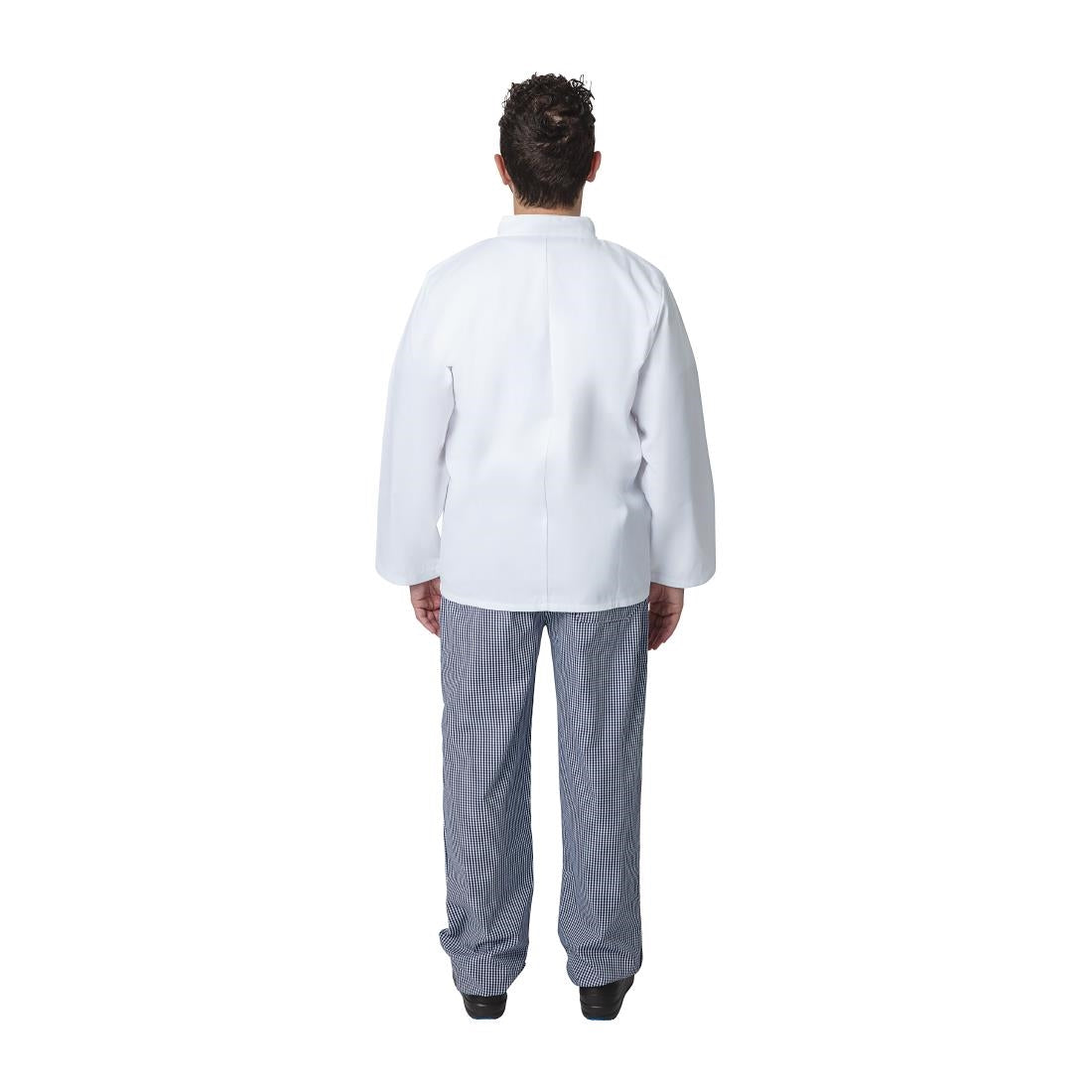 SA845 Whites Vegas Chefs Jacket Long Sleeve White Polycotton - Size L - A134-L (Pack 5)