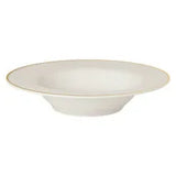 Pack Size 6 - Porland Academy Academy Event Gold Band Deep Soup/Pasta Plate 26cm/10" - A173226GB - JD Catering Equipments Ltd