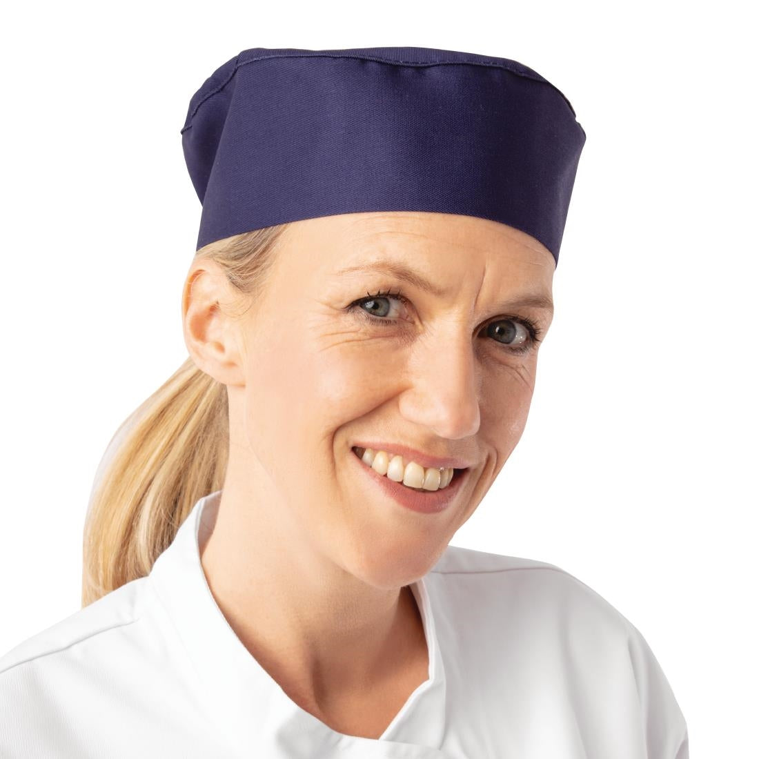 A204 Whites Chefs Skull Cap Blue