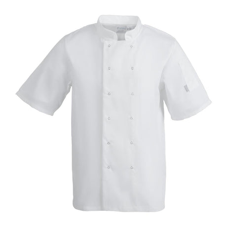 A211 Whites Vegas Unisex Chefs Jacket – Short Sleeve – White (XS–5XL)