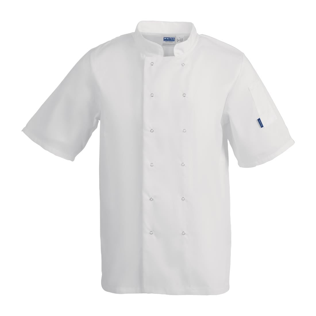 Whites Vegas Unisex Chef Jacket Short Sleeve White XL | A211-XL