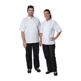 A211 Whites Vegas Unisex Chefs Jacket – Short Sleeve – White (XS–5XL)