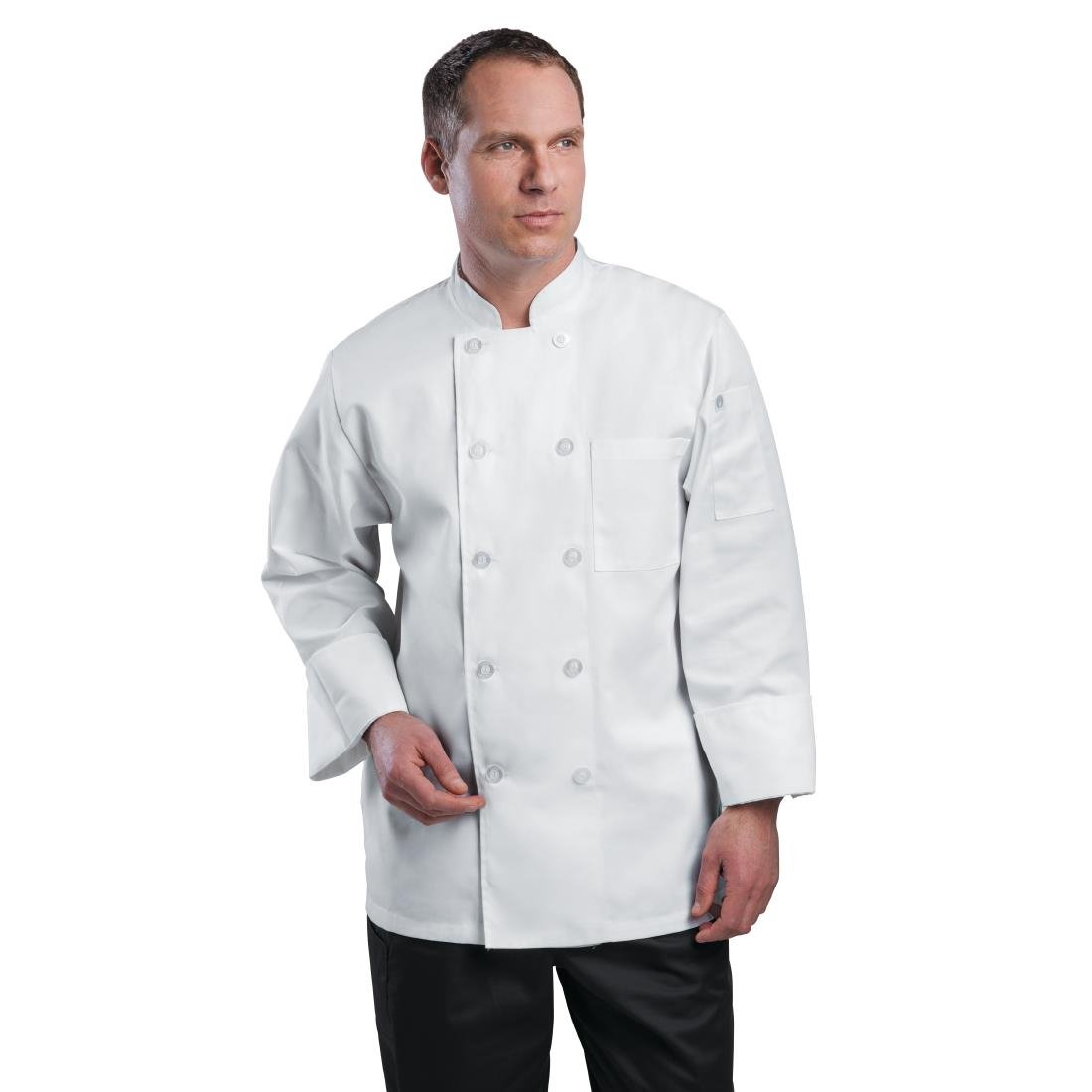 A371-XL Chef Works Unisex Le Mans Chefs Jacket White XL