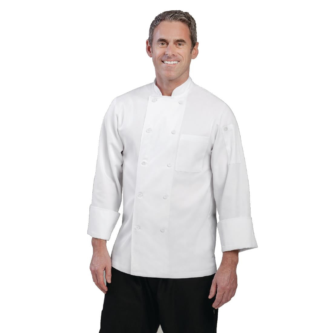 A371-L Chef Works Unisex Le Mans Chefs Jacket White L