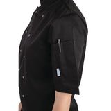 SA850 Whites Vegas Chefs Jacket Short Sleeve Black Polycotton - Size S - A439-S (Pack 5)