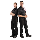 SA849 Whites Vegas Chefs Jacket Short Sleeve Black Polycotton - Size M - A439-M (Pack 5)