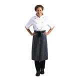 A647 Whites Butchers Waist Apron  Blue and White Stripe