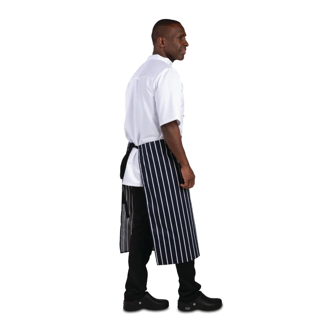 A647 Whites Butchers Waist Apron  Blue and White Stripe