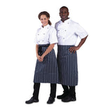 A647 Whites Butchers Waist Apron  Blue and White Stripe